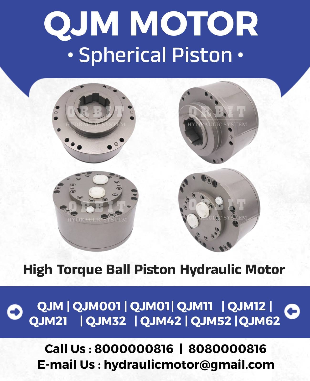 QJM Spherical Piston Hydraulic Motor Manufacturer in Ahmedabad Mumbai Pune Chennai Bangalore Hyderabad Delhi Nashik Kolkata Nagpur Coimbatore India